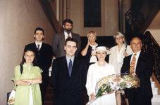 Groupe sur les marches